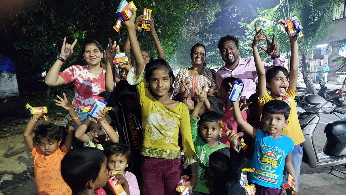 Navi Mumbai: Divine Foundation volunteers celebrate Children's Day with underpriviledged kids