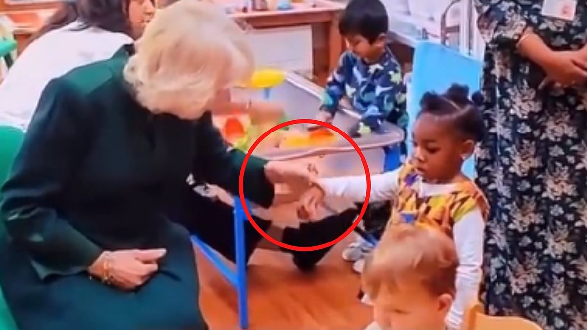 On camera: Queen Camilla's interaction with a black kid sparks debate over race | Twitter/viral video 