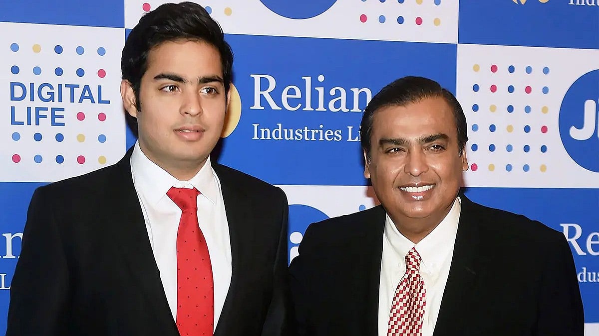 Mukesh Ambani with Akash Ambani