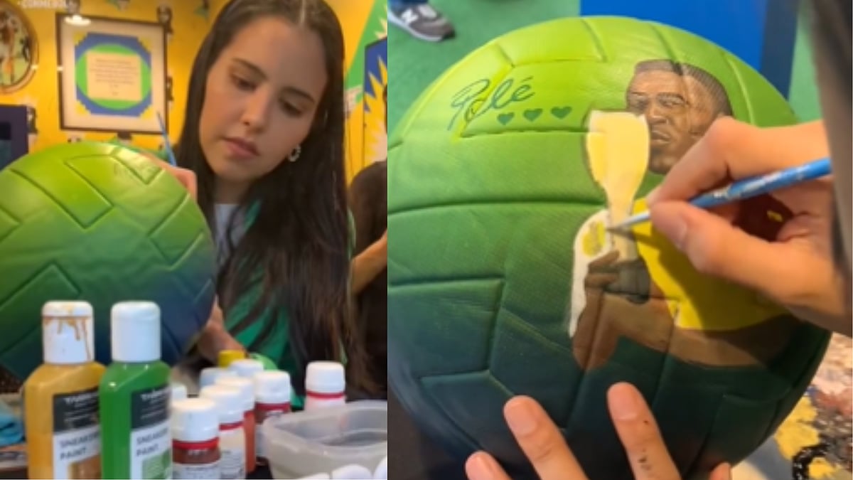 WATCH: Woman from Paraguay pays artistic tribute to Brazilian footballer Pele, video of her painting football goes viral 
