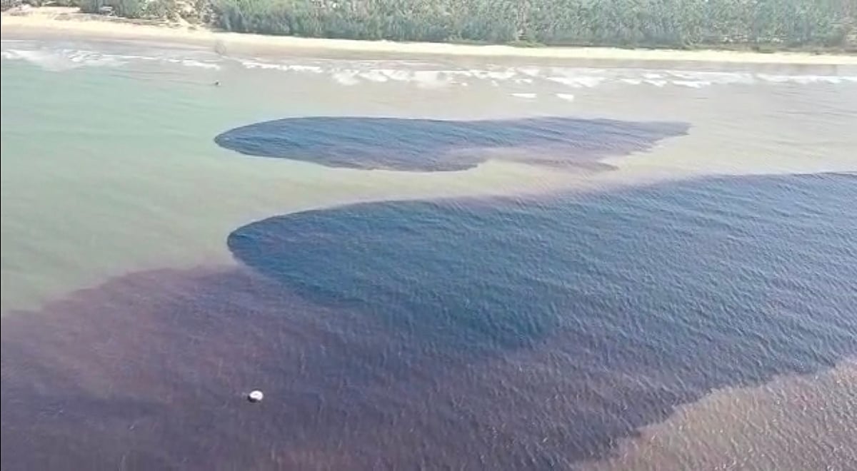 Watch: Industrial sewage discharged into sea near Navapur coast in Palghar caught on camera