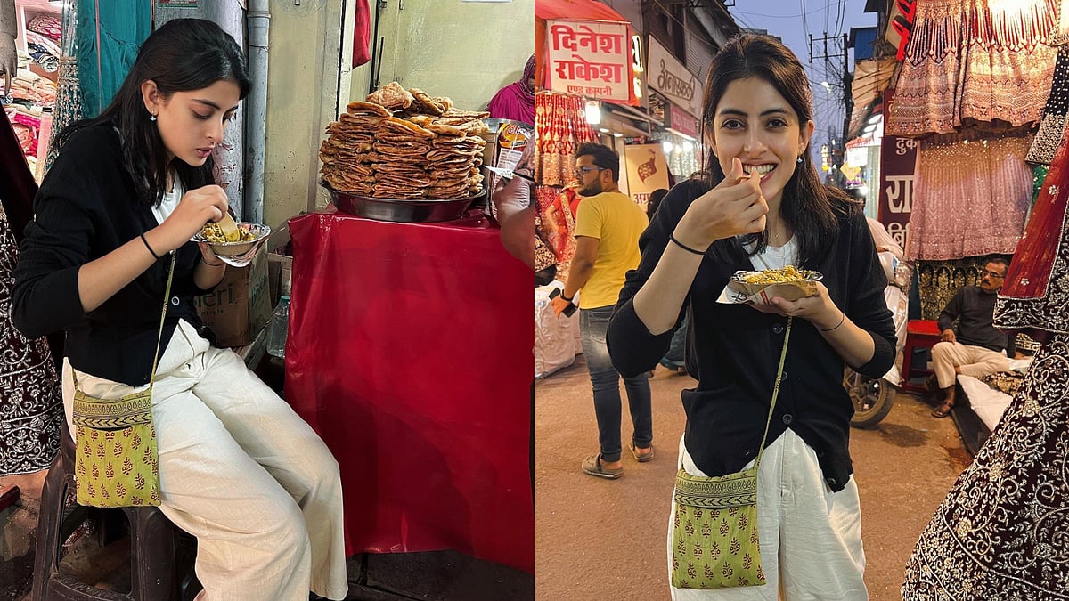 Photos: Amitabh Bachchan's granddaughter Navya Naveli Nanda enjoys papdi chaat, pakoras in Bhopal