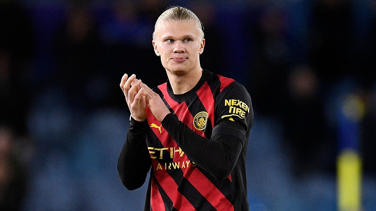 EPL: Erling Haaland sets scoring record in Manchester City's 3-1 win over Leeds, in pics