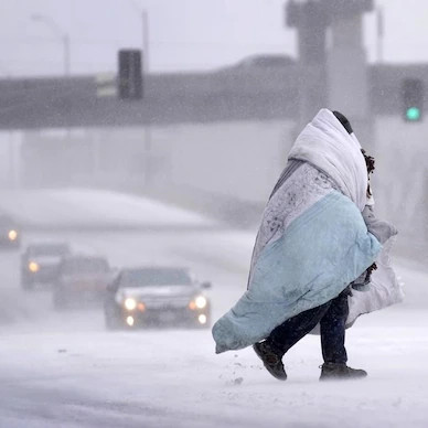 The mercury dropped to -45°C on Friday due to the bomb cyclone