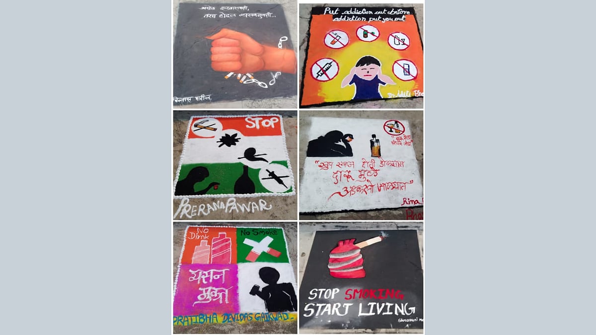 Navi Mumbai: Rangoli competition at Kharghar receives good response