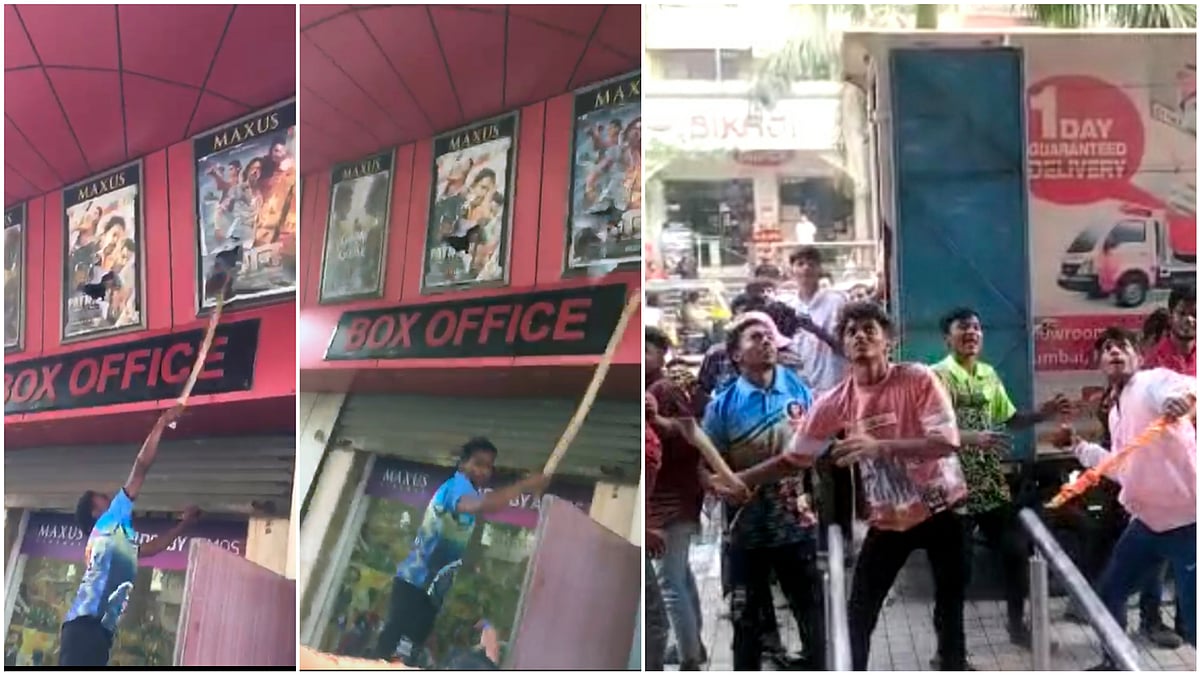 Bhayandar: Bajrang Dal members ransack Maxus Cinemas screening 'Pathaan', shout 'Jai Shri Ram' slogans; 9 arrested