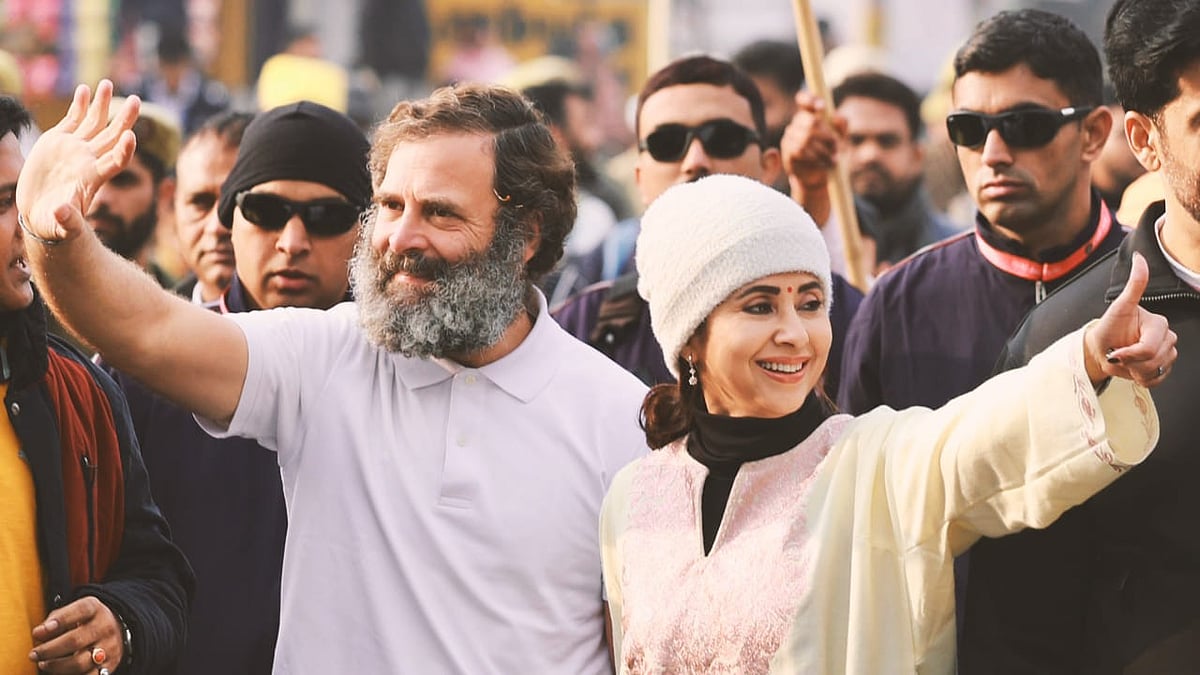 Rahul Gandhi with actress Urmila Matondkar during Bharat Jodo Yatra