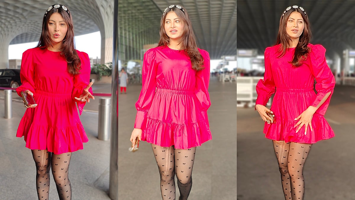 Urvashi Rautela brutally trolled for wearing 'ripped' stockings at Mumbai airport, netizens say...