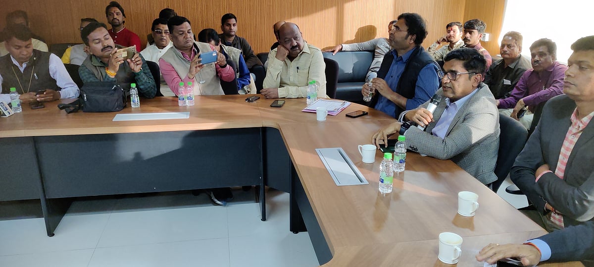 New collector Kumar Purushottam during his maiden meet with media persons in Ujjain on Monday | FP Photo