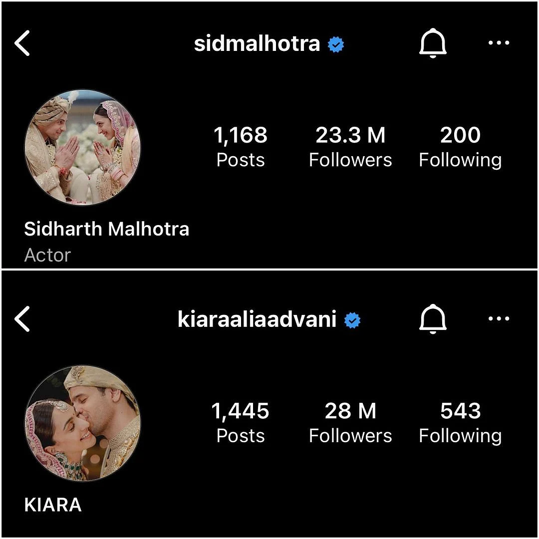 Sidharth, Kiara change Instagram DPs