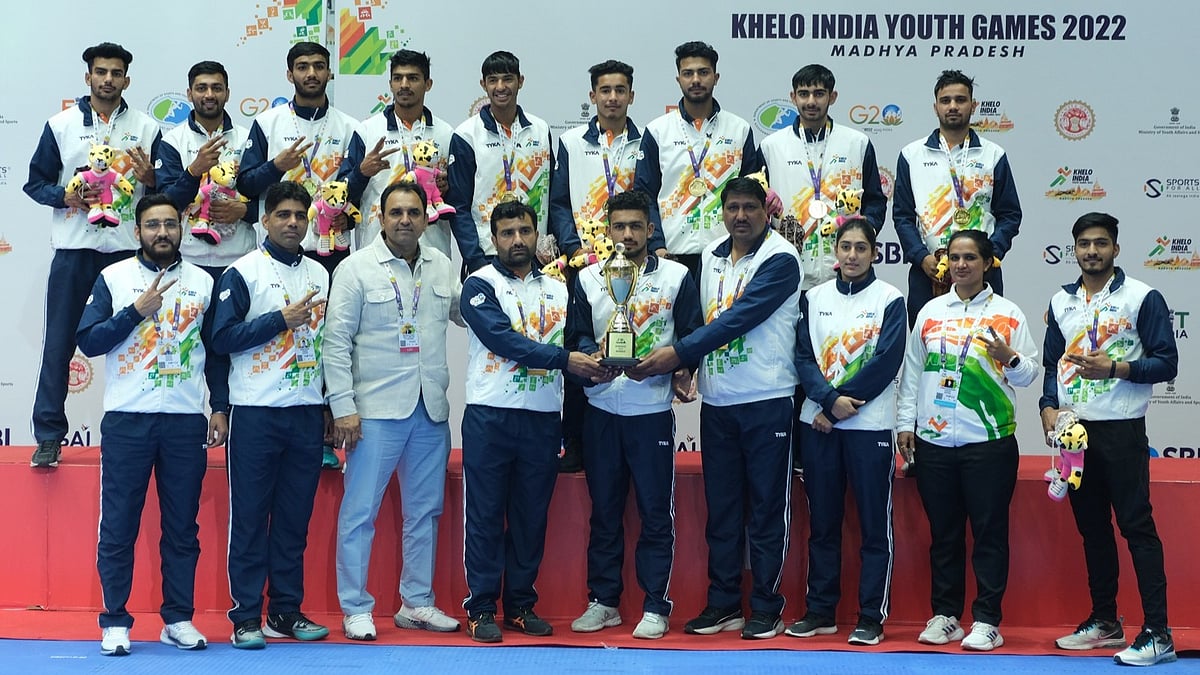 Haryana Boys Kabbadi team who won the Gold