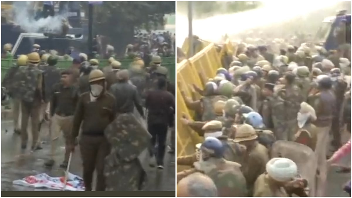 Haryana: Thousands of Govt employees protest demanding old pension scheme in Panchkula, police use tear gas to disperse them; watch visuals