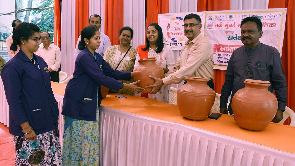 Navi Mumbai NGO distributes earthen pots to contractual civic workers ahead of summer