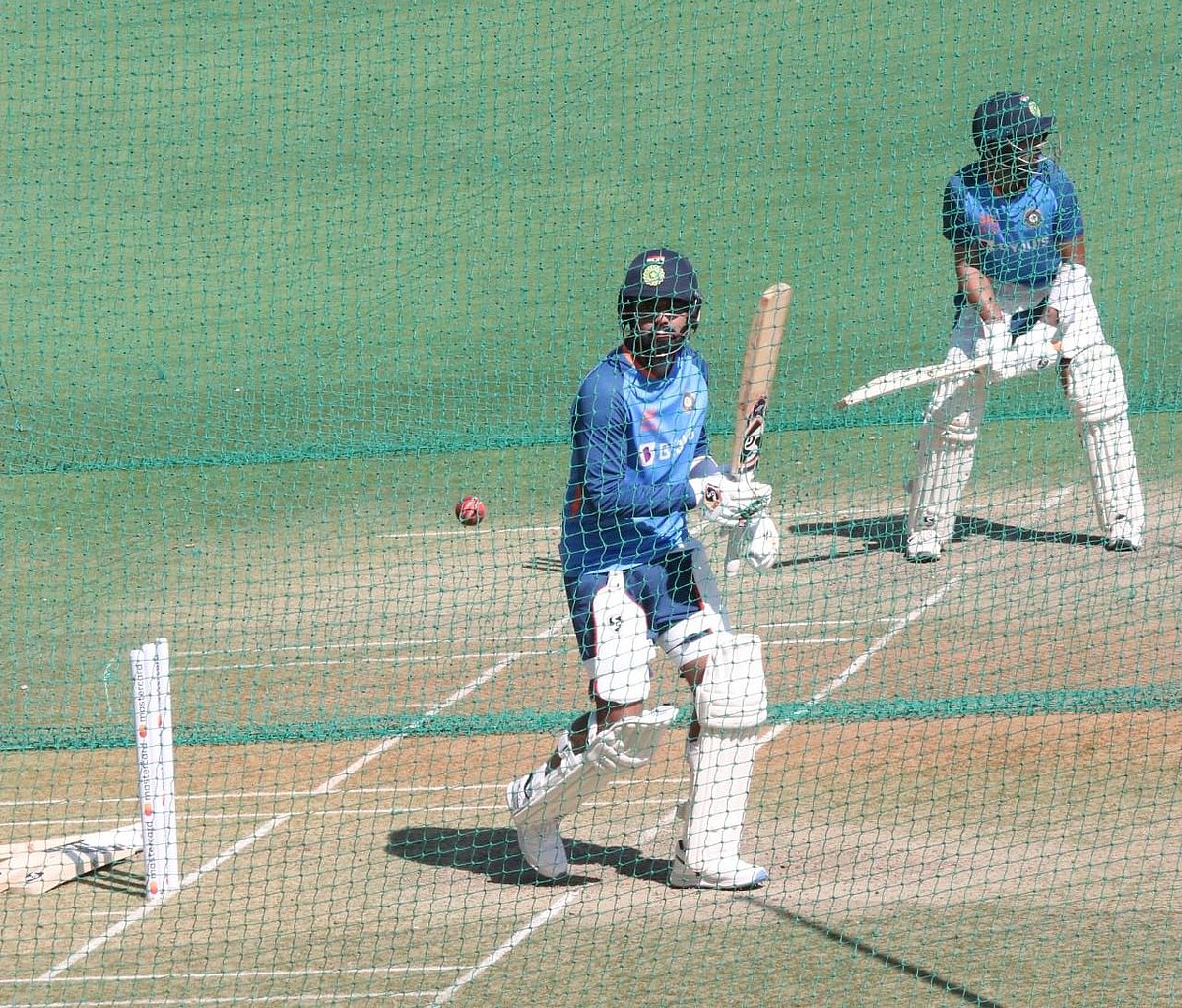 Indian cricket players during Net Practice at Holkar Stadium on Feb 26