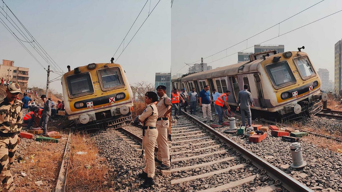 The site near Kharkopar railway station where three coaches were derailed.  | FPJ