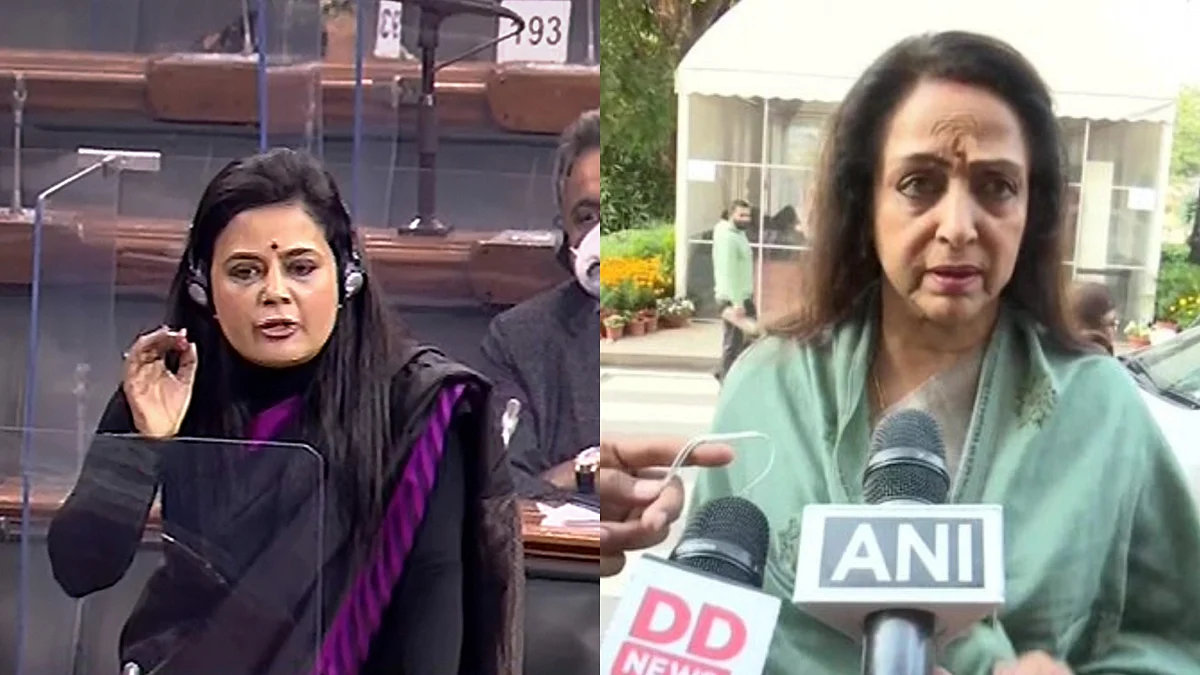 Mahua Moita (L), Hema Malini (R) | 