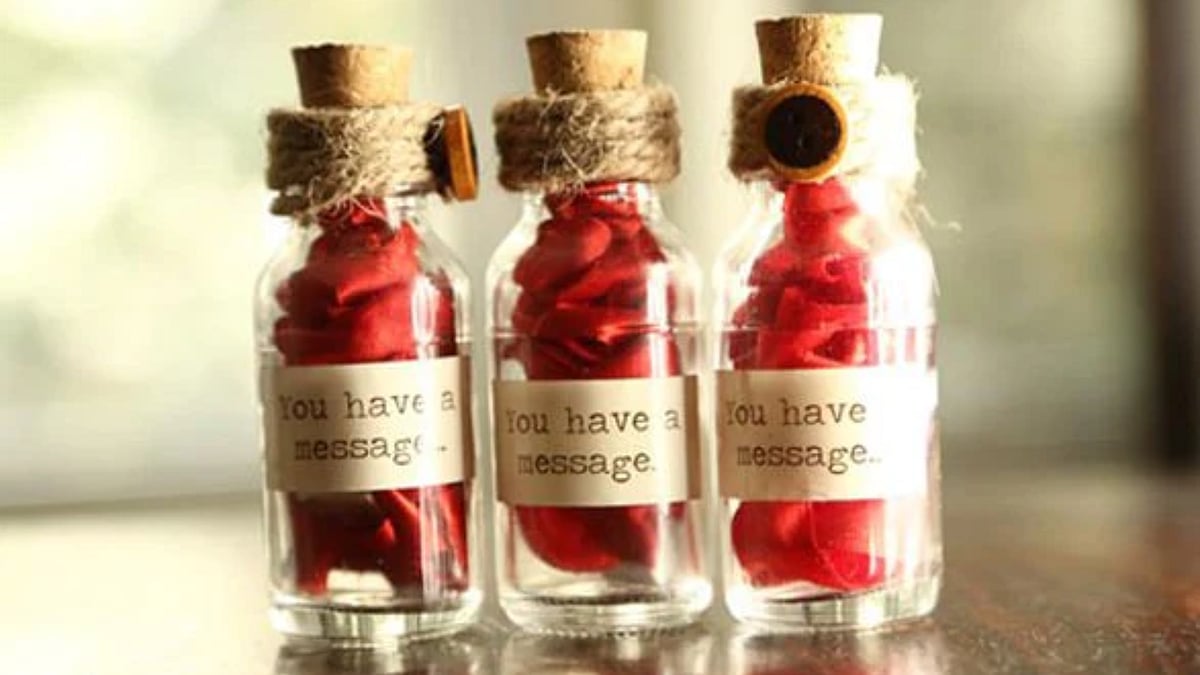 Bottle with chit messages
