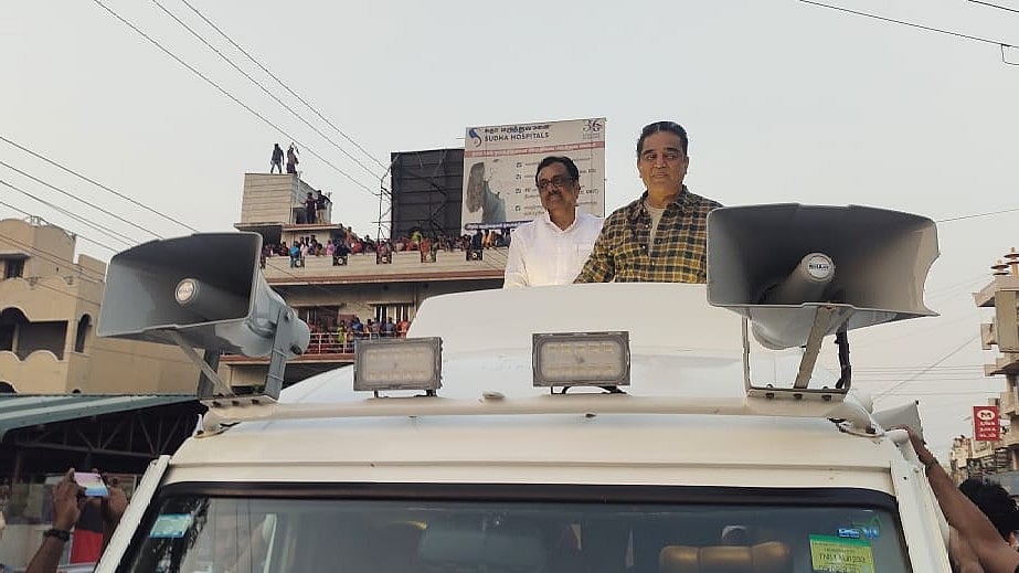 Watch: Kamal Haasan campaigns for DMK-Congress candidate for Erode East bypoll in Tamil Nadu