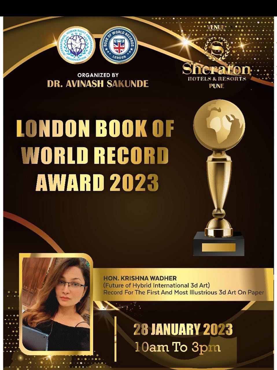 Krishna Wadher London Book of World record award