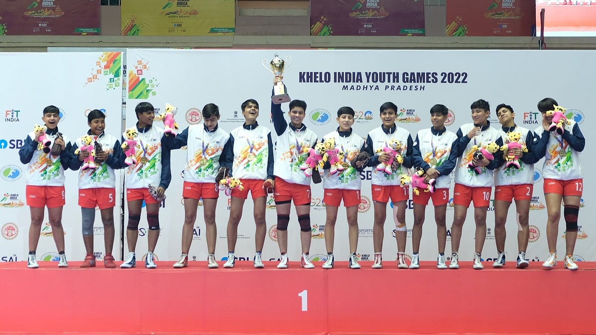 Haryana Girls Kabaddi team who won the Gold Medal