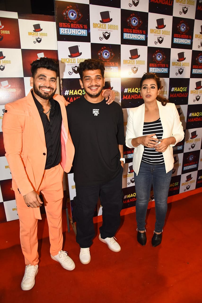 Shiv Thakare with Munawar Faruqui, Shilpa Shinde