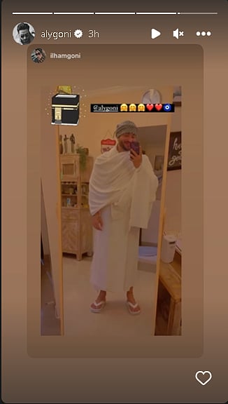 Aly's IG story showing his solo pic