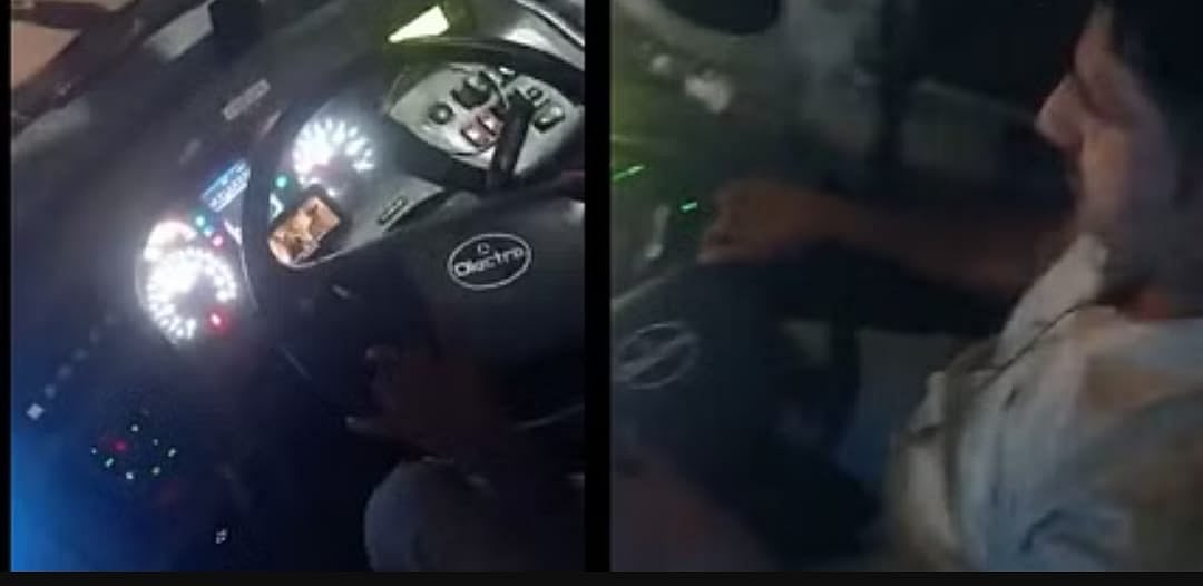WATCH: PMPML driver in Pune spotted watching film on mobile while driving bus 