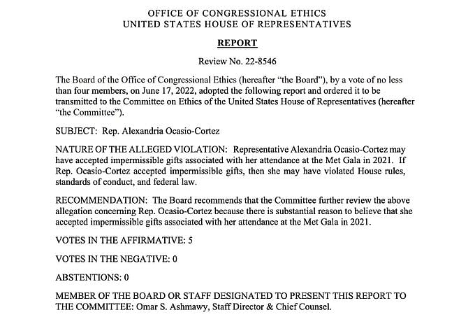 The report of ethics panel