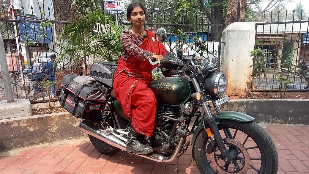 27-year-old Pune woman set to embark on journey around world in Navari saree riding motorcycle |