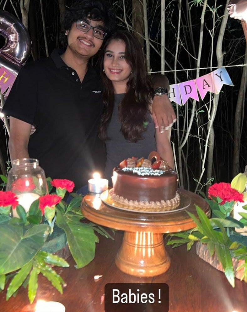 Rasha with her brother Ranbir