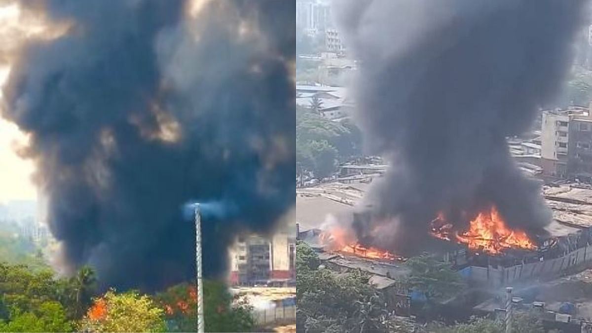 Mumbai: Massive fire breaks out near Oshiwara furniture market, none injured; visuals surface