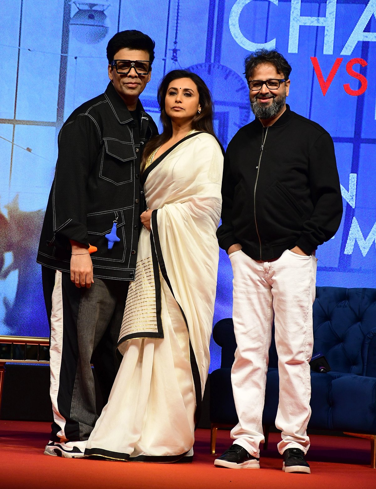 (l-r) Karan Johar, Rani Mukerji, Nikkhil Advani