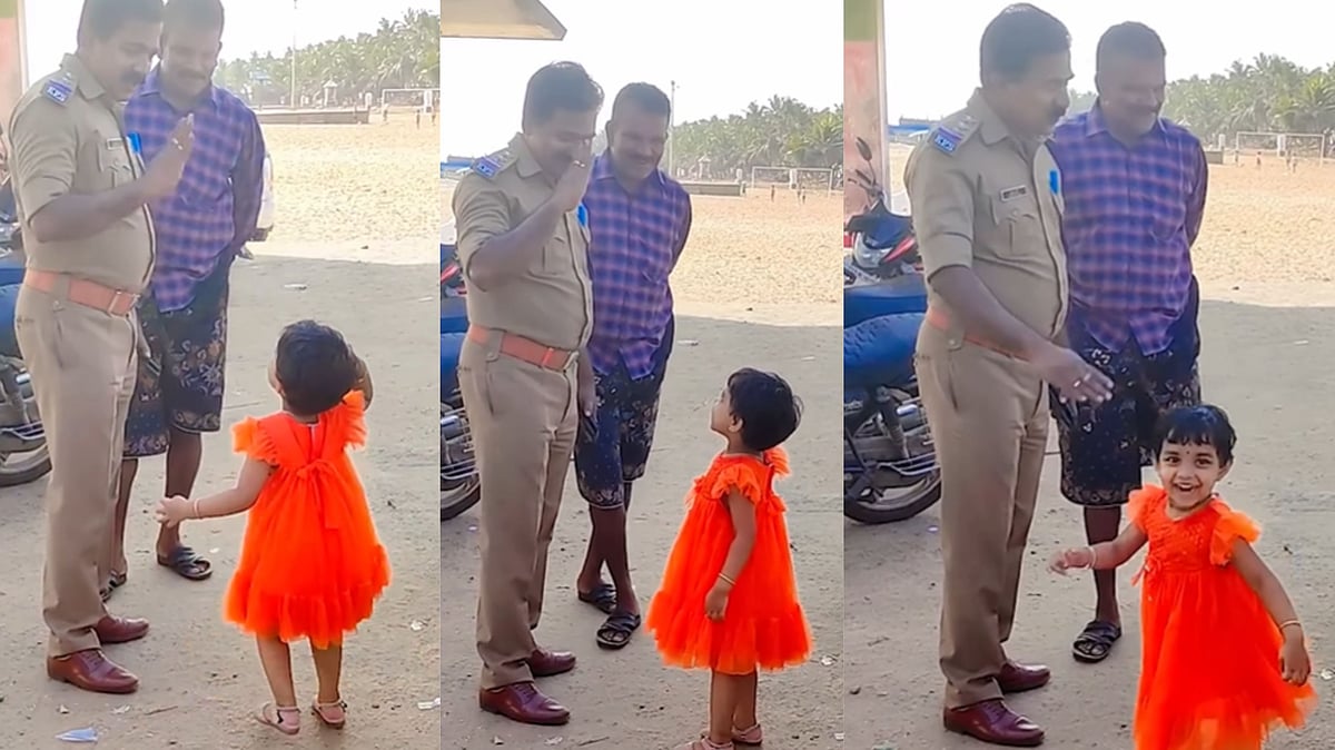 WATCH: Little girl salutes Kerala Cop, netizens love it