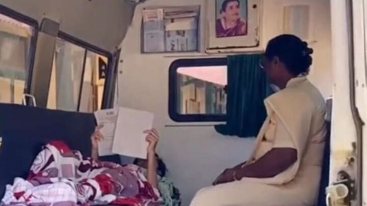 Mumbai: Gritty school girl takes SSC exam from an ambulance