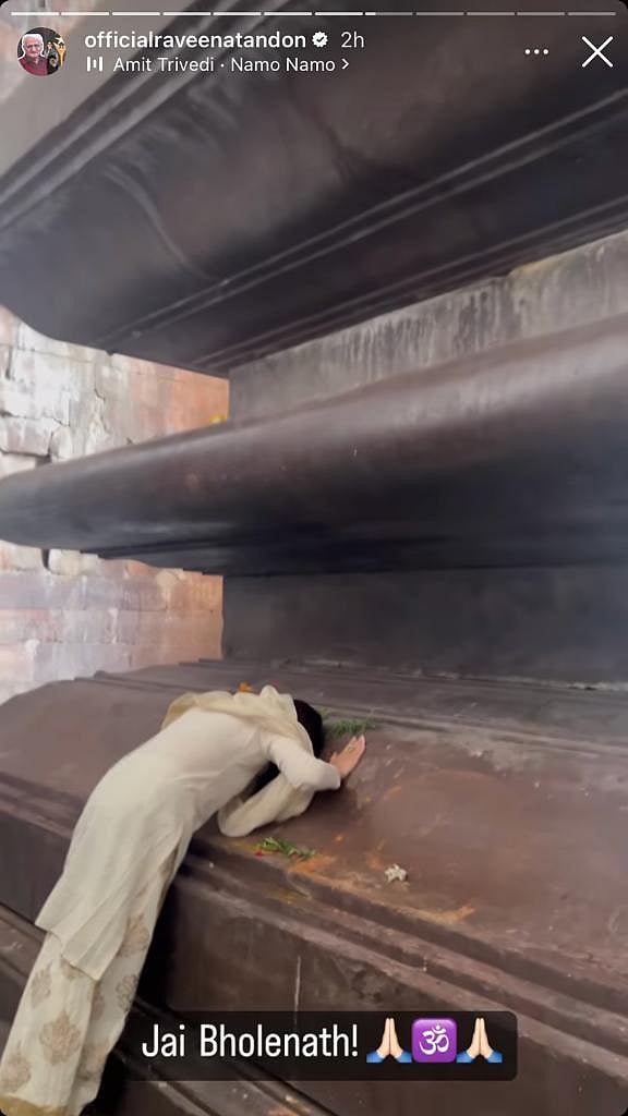 Raveena Tandon at Bhojpur temple
