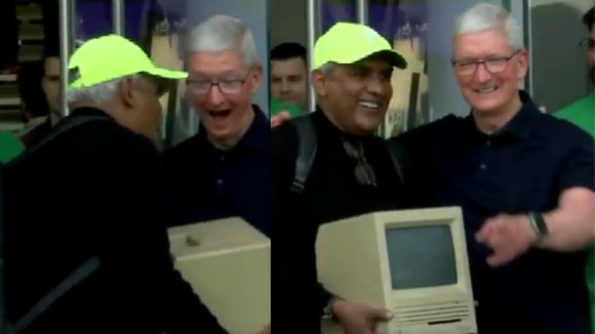 WATCH: India's first Apple store opens in Mumbai- Fan brings 1984 vintage computer to grand opening; surprises Tim Cook | 