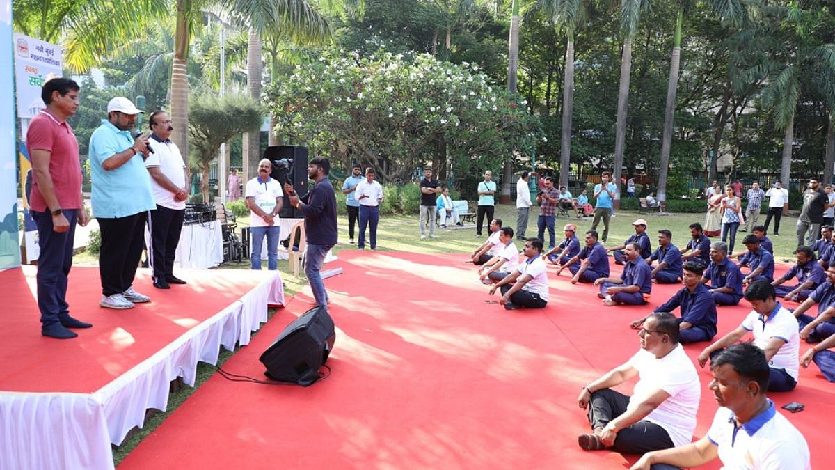 Navi Mumbai: NMMC holds yoga session for sanitation workers