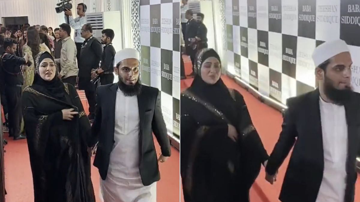 Watch: Pregnant Sana Khan's husband brutally slammed for dragging her at Baba Siddique's Iftar...