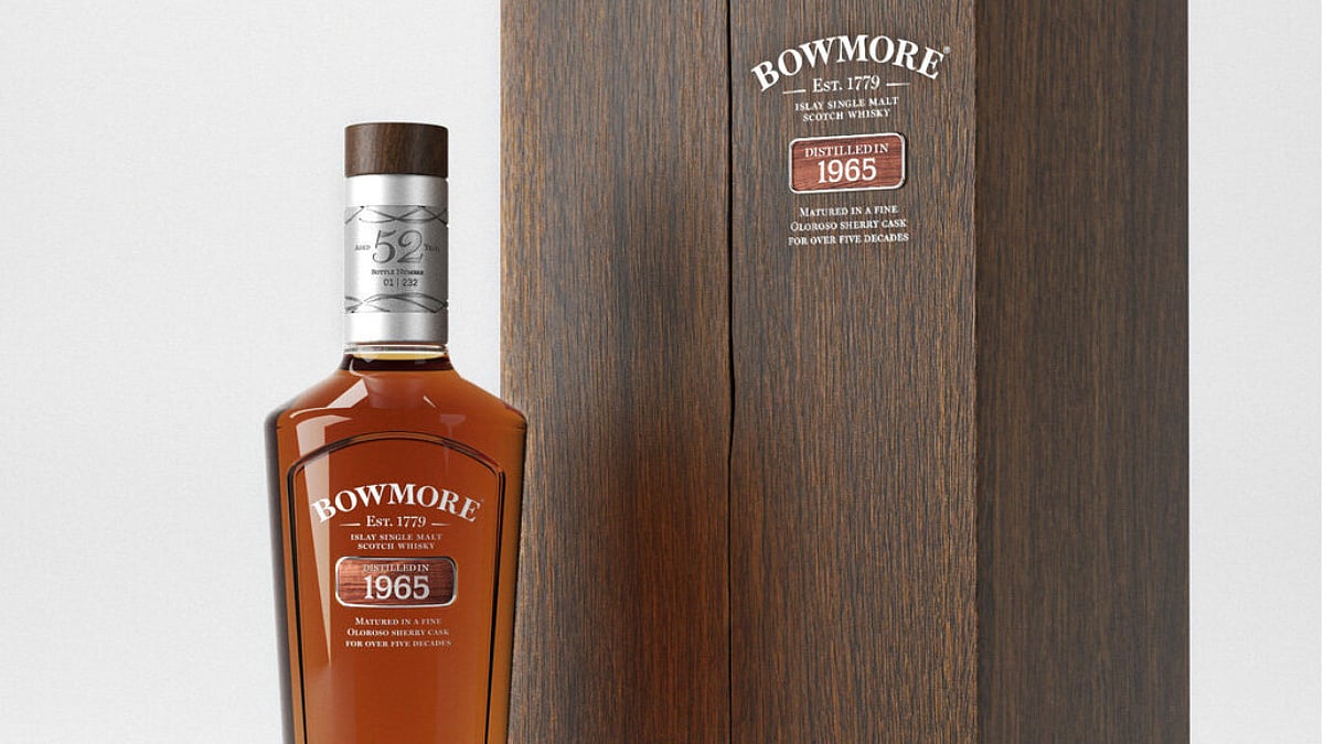 A rare 52-Year-Old 'Bowmore Single Malt Scotch Whiskey' is now available at Mumbai Duty Free