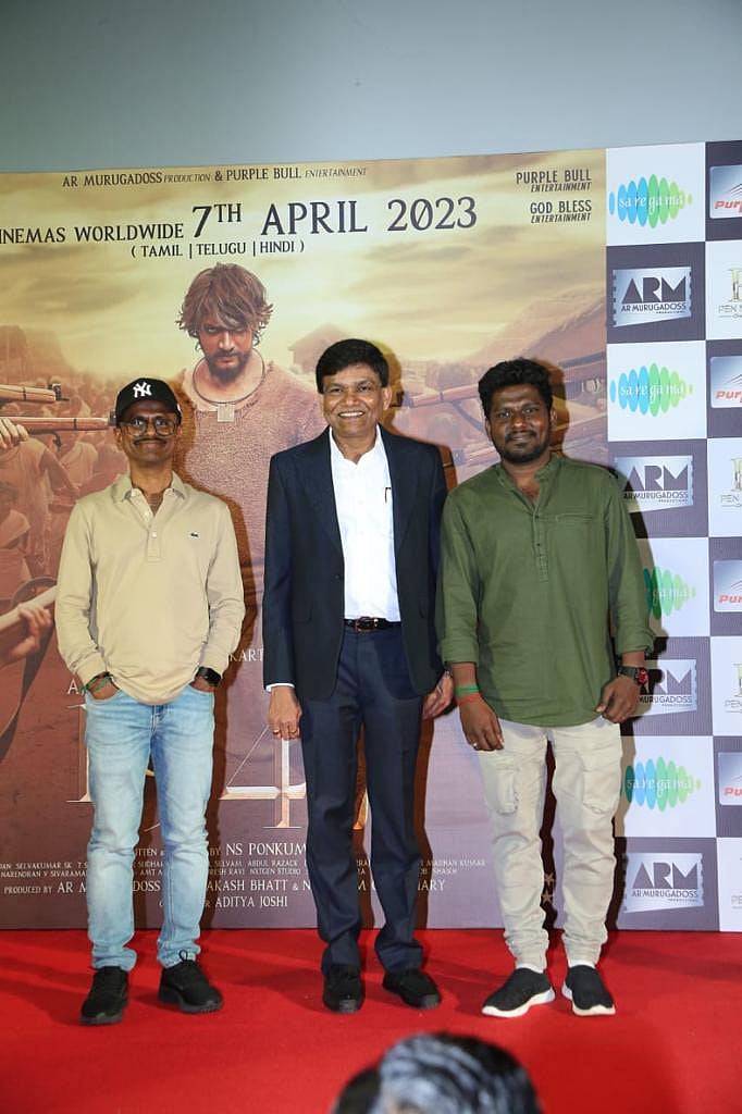 (l-r) A.R. Murugadoss, Jayantilal Gada, NS Pon Kumar