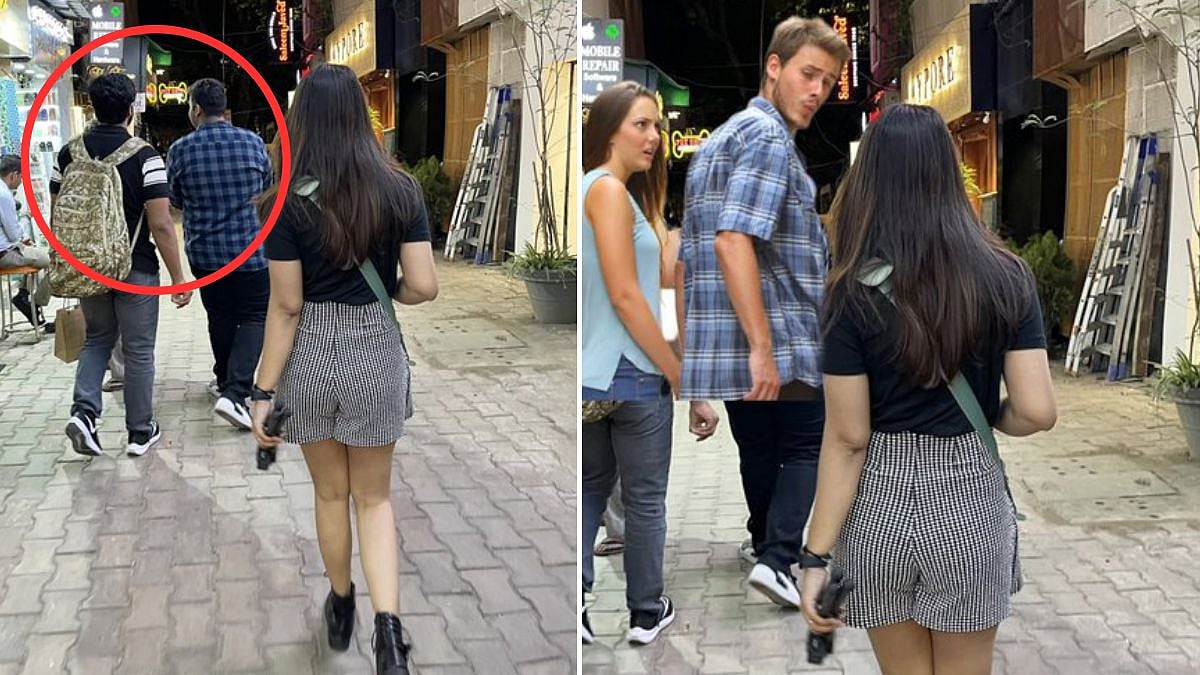 2 men photobomb girl's image from Delhi's Khan market; netizens help her edit the click in most hilarious ways