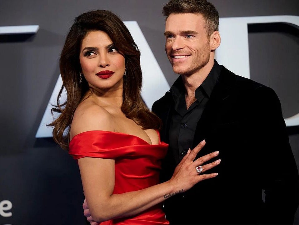 Priyanka Chopra Jonas stuns in red hot gown at Citadel premiere in London