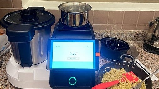 You can weigh the ingredients required on the device.