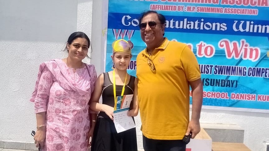 Bhopal: Differently abled Ananya Ganglani cuts through water with one hand, competes with ordinary athletes, wins two medals