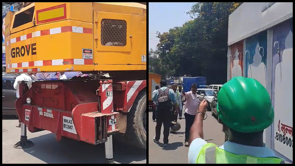 Mumbai: Crane breakdown during metro work causes traffic snarls on LBS road in Bhandup, angry commuters complain on Twitter