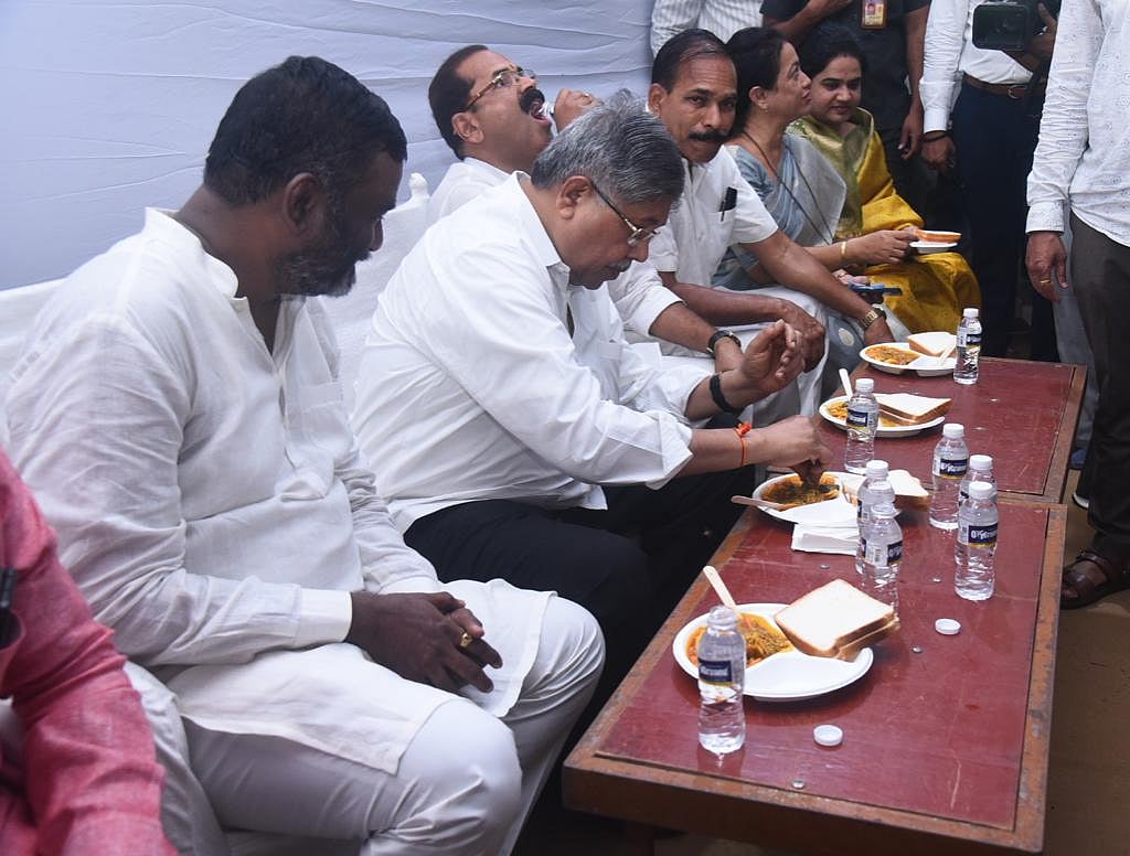 As a part of the celebration at Phule Wada, Mahatma Jyotiba Phule and Dr Babasaheb Ambedkar Jayanti Committee organised the program of free distribution of 