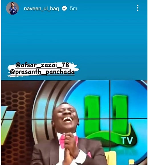 Naveen-ul-Haq's latest Instagram story.