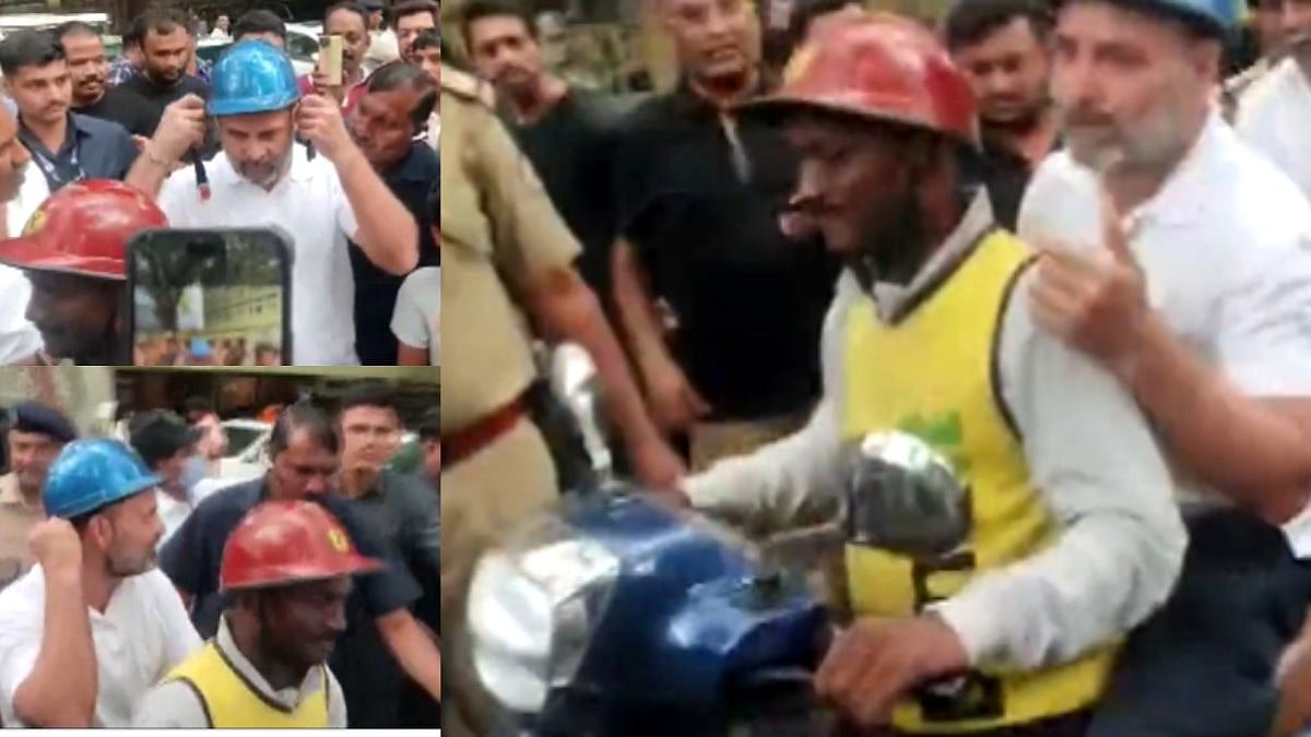 Karnataka Elections 2023: Rahul Gandhi rides scooter with a delivery boy in Bengaluru; 'helmet not worn properly', point out netizens (WATCH)