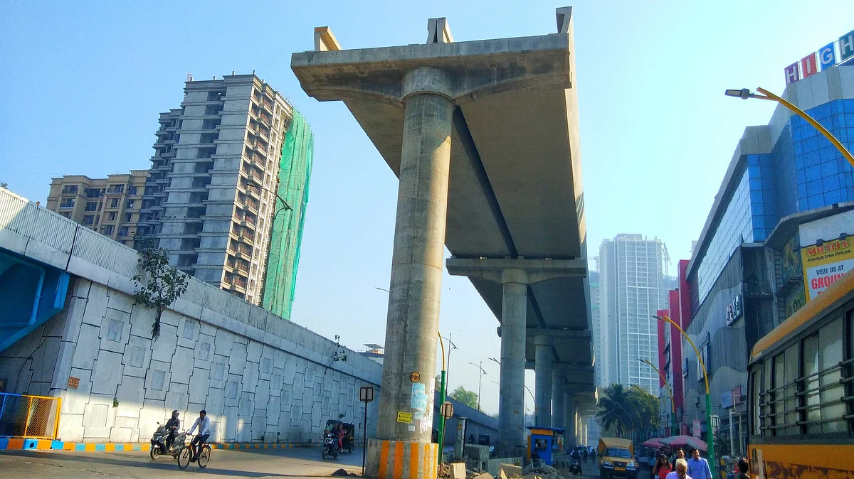 Metro 5 Construction site near Kapurbawdi Circle, Thane  | 