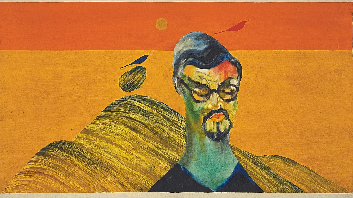 J. Swaminathan self portrait
Oil on canvas
31.50h x 45.50w in